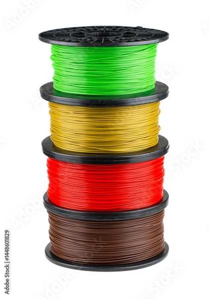 Fototapeta Stack of four filaments for 3d print