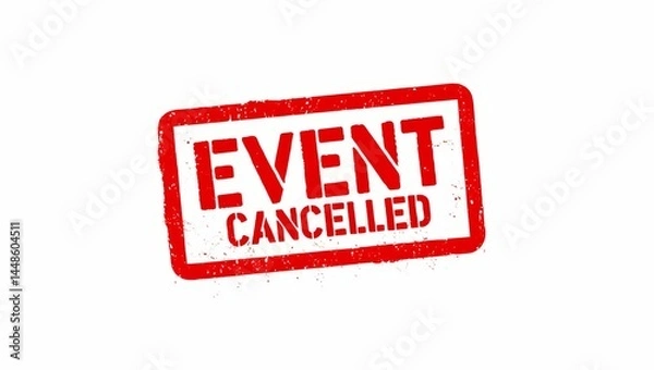 Fototapeta Event cancelled, red text stamp.