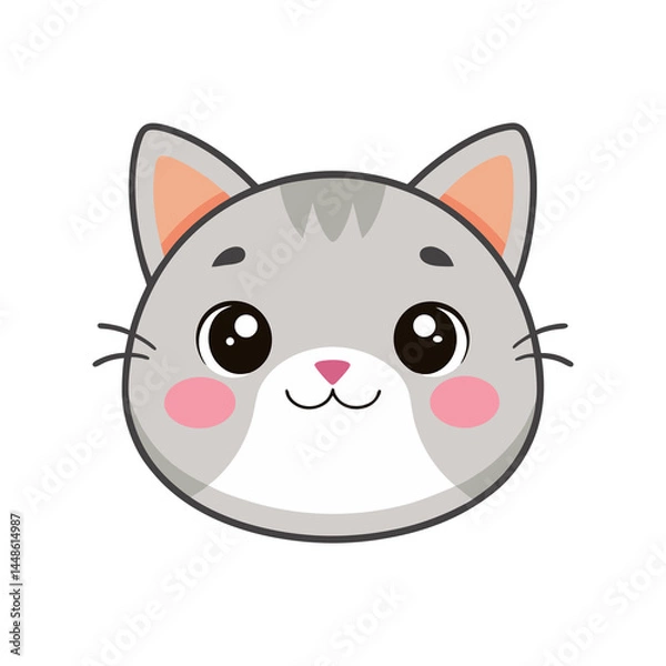 Obraz Kawaii Cat Face Vector