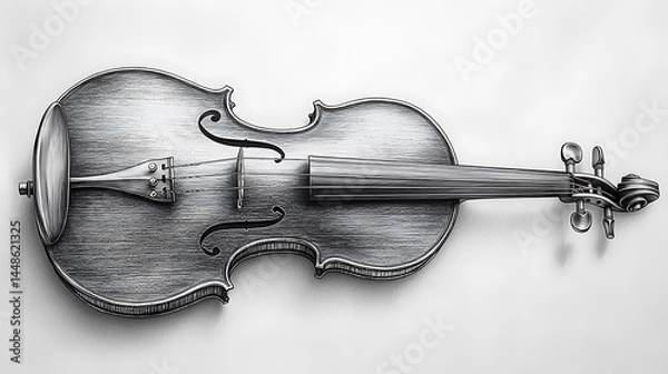 Fototapeta A Violin On A White Background Isolated High Resolution Photo
