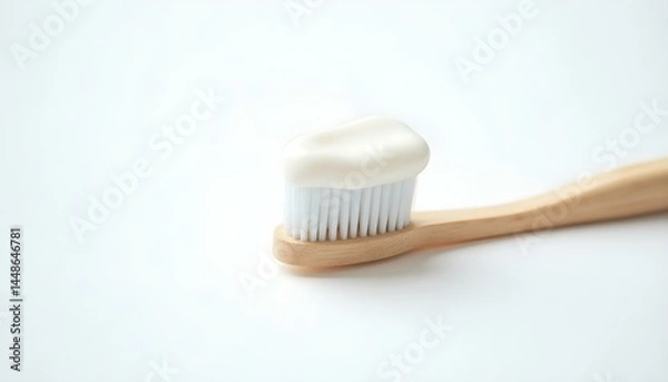 Fototapeta Toothbrush and toothpaste on white background