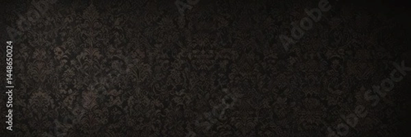 Fototapeta Intricate dark damask, vintage gothic wallpaper ,  sophisticated,  black