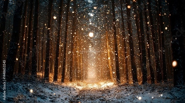 Obraz Winter wonderland forest path