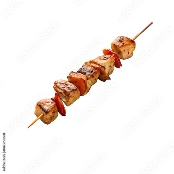 Fototapeta  chicken kebab skewers on transparent background png