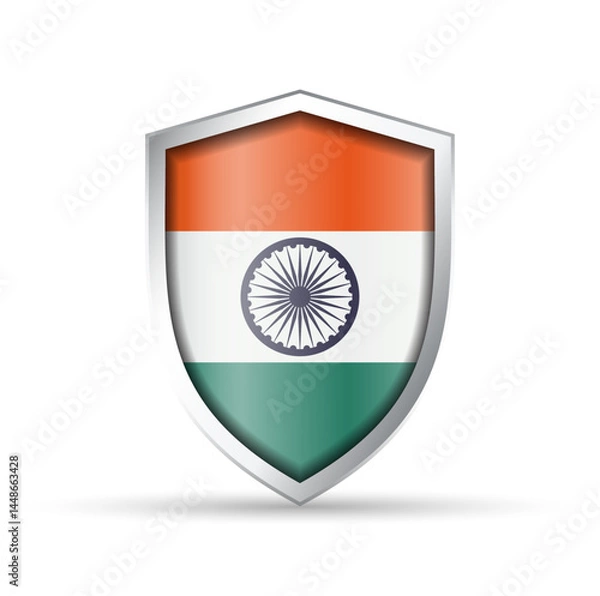 Obraz India Flag Glossy Shield Icon