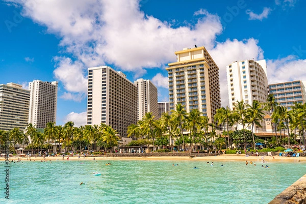 Obraz Scenic view of Waikiki Beach in Honolulu, Hawaii