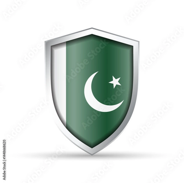 Obraz Pakistan Flag Glossy Shield Icon