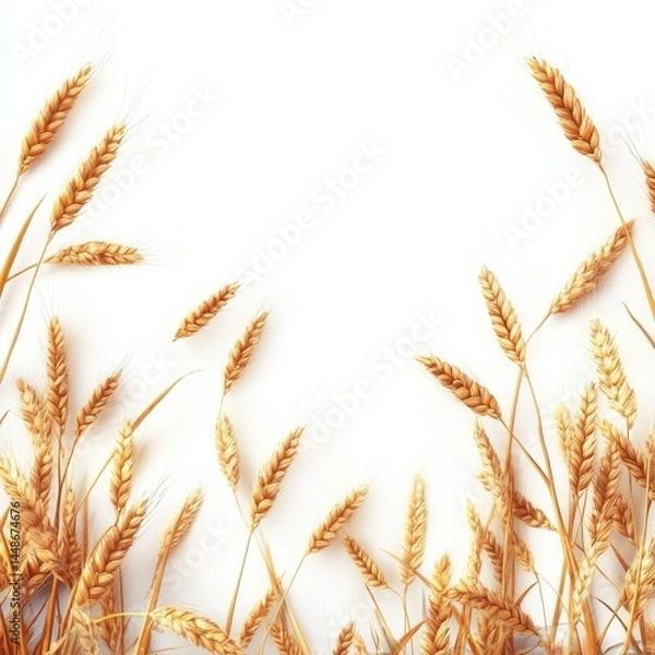 Obraz Golden Wheat Border Rustic Harvest Frame.