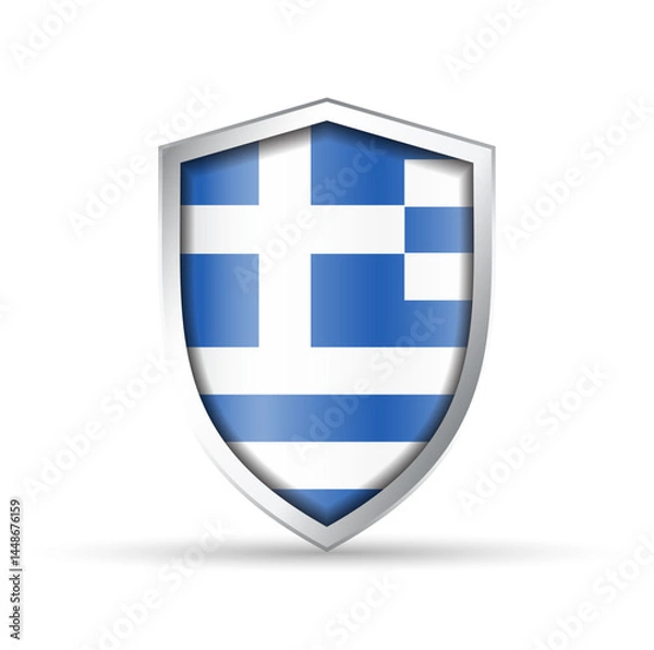 Obraz Greece Flag Glossy Shield Icon