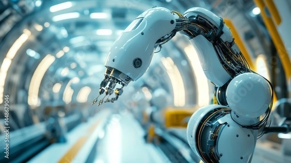 Obraz Advanced Robotic Arm in High-Tech Industrial Environment