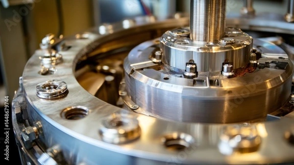 Obraz Close-Up of Industrial Machinery with Metal Components and Precision Parts