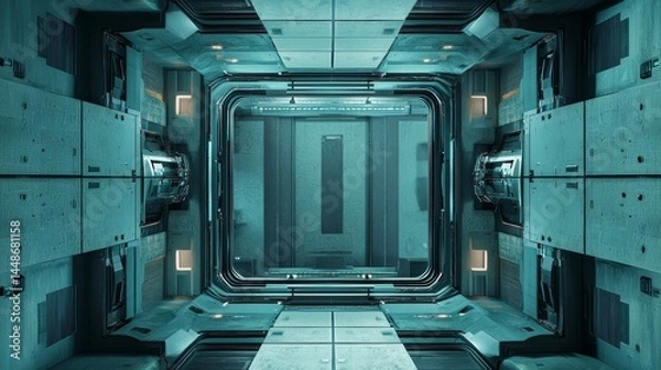Obraz Futuristic Space Station Interior with High-Tech Design Features