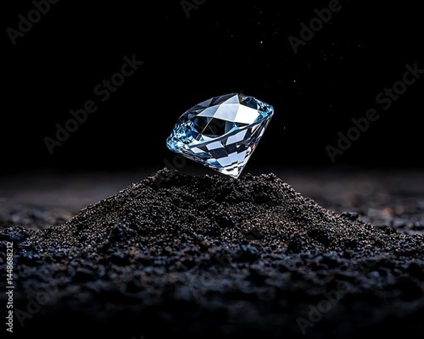 Obraz Pristine diamond resting on dark earth