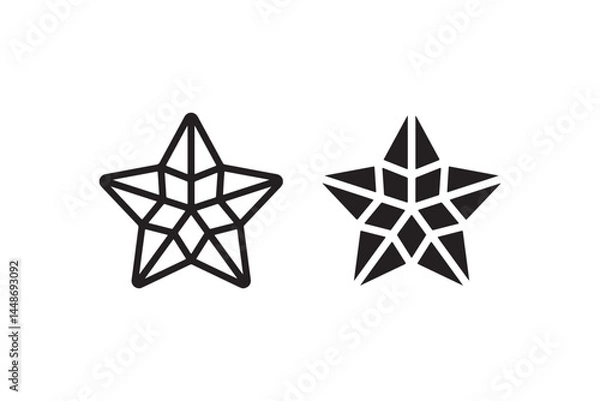 Obraz Geometric star icon in outline and solid style Vector