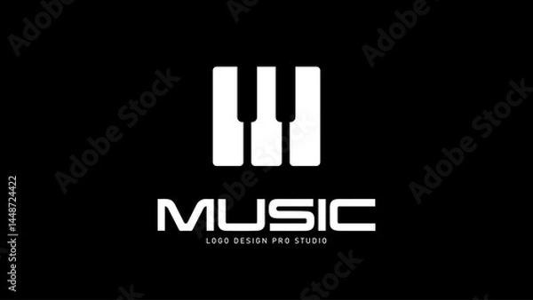 Fototapeta Music Logo typography with icon designed. Music Logo typography with icon designed.