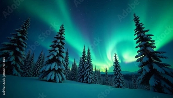 Fototapeta winter landscape with trees