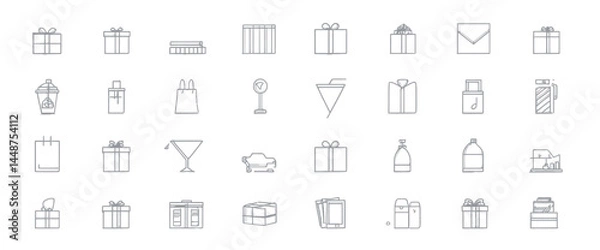 Obraz icon sheet, simple shapes, Gift icons