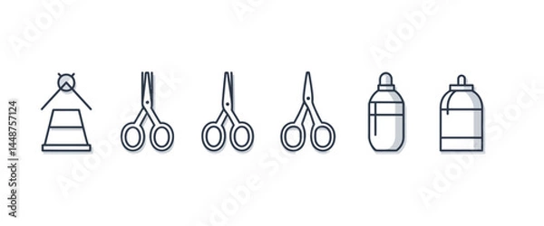 Fototapeta icon sheet, simple shapes, Scissors icons