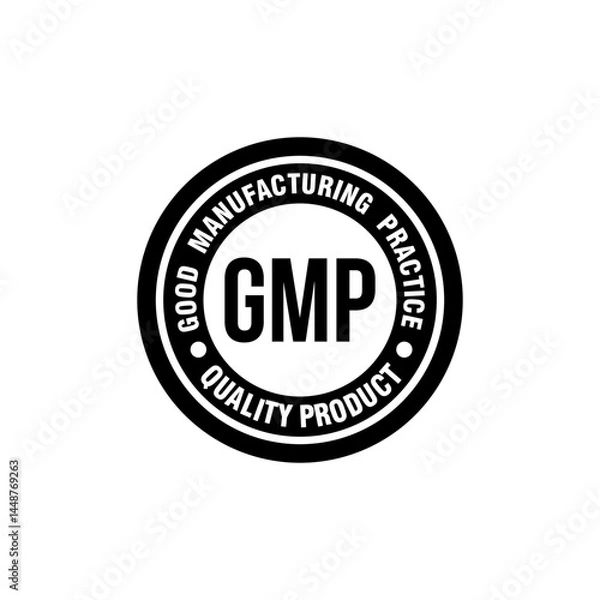 Obraz GMP GOOD MANUFACTURING PRACTICE Logo
