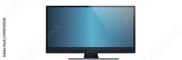 Fototapeta Vector TV with a blank screen, isolated on a transparent background.