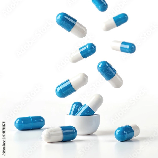 Obraz pills isolated on white background