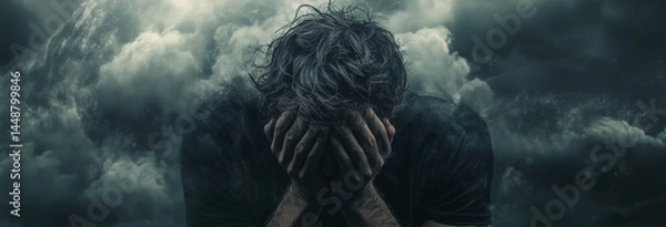 Fototapeta someone who's going through something difficult but is finding the courage to be strong and figure things out