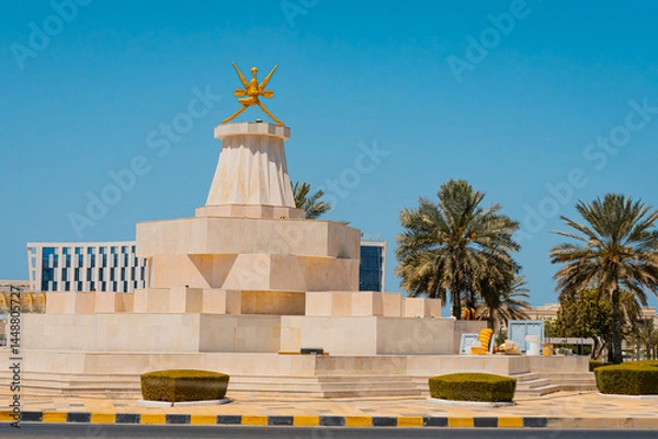 Fototapeta A picture of the city of Muttrah in the Sultanate of Oman, which features two historic castles from ancient times. High quality photo