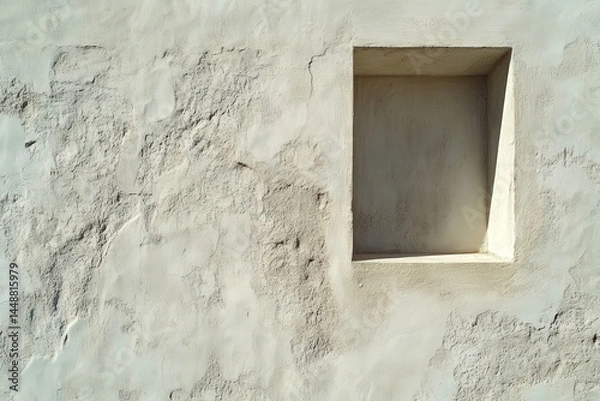 Fototapeta Neutral Plaster Wall with Soft Window Shadow and Organic Texture