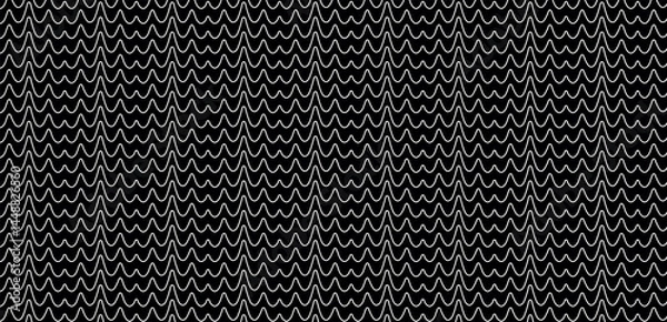 Fototapeta Geometric wavy line art seamless patterns vector illustration. Abstract Wavy Line Texture in Black and White.