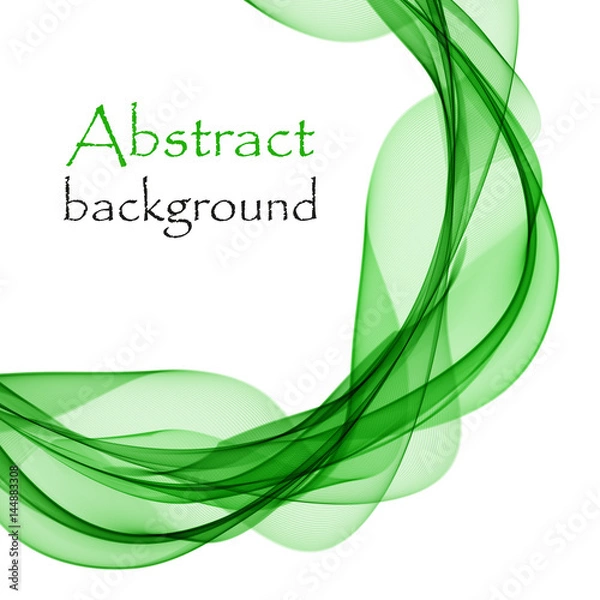 Fototapeta Abstract background with green wave