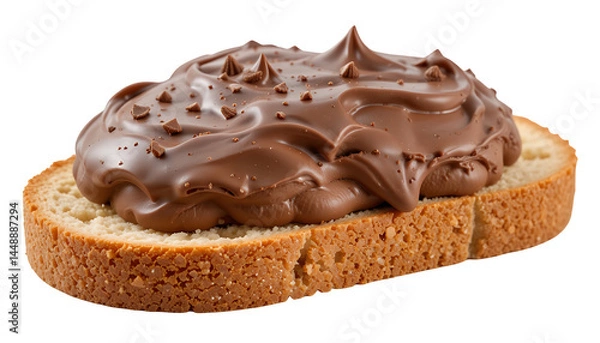 Fototapeta wheat bread with chocolate cream isolated on white or transparent png
