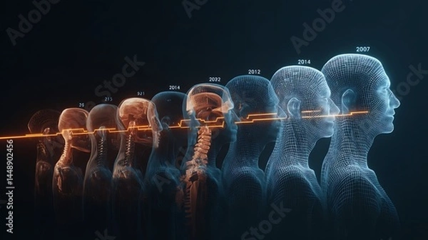 Obraz Human Head Evolution Concept with Futuristic Elements