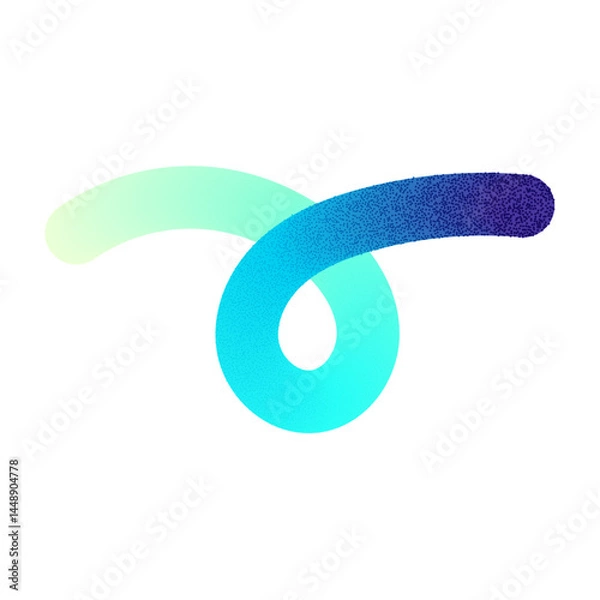 Obraz Abstract fluid gradient shape with 3D liquid brush strokes, blurred neon waves, holographic color blend design. Flat vector illustration isolated on white background.