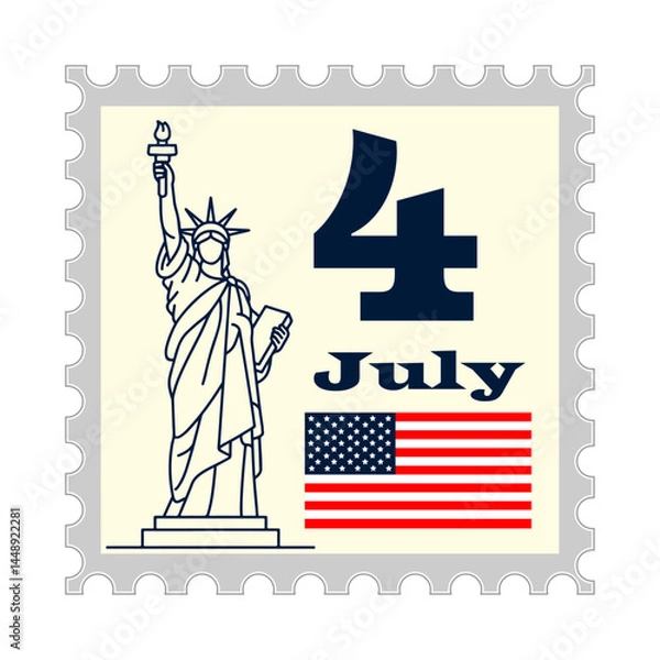 Obraz Postage stamp 4 july