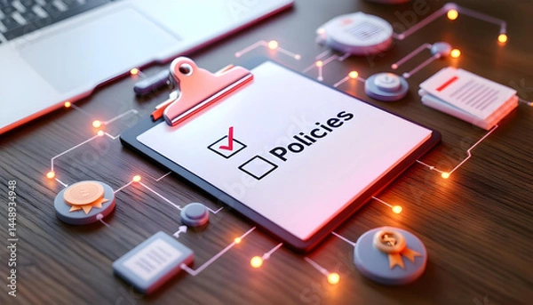 Fototapeta 3d policies digital document file