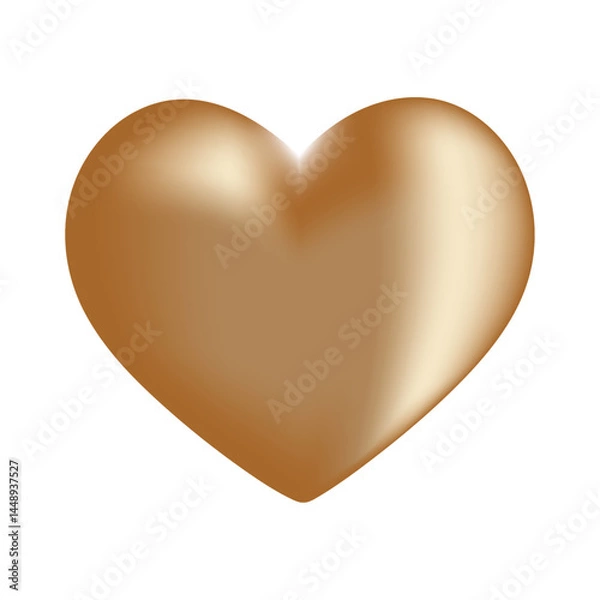Obraz golden heart isolated on white background romantic icon love symbol vector