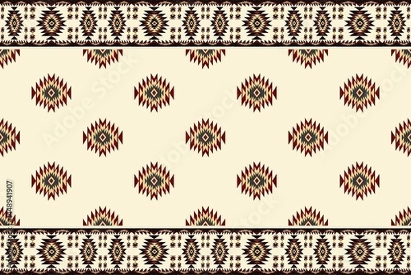 Fototapeta Native pattern american tribal indian ornament pattern geometric ethnic textile pattern navajo mexican fabric seamless Vector decoration fashion