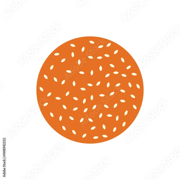 Fototapeta Illustration burger bun view from top
