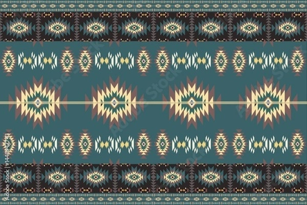 Fototapeta Native pattern american tribal indian ornament pattern geometric ethnic textile pattern navajo mexican fabric seamless Vector decoration fashion