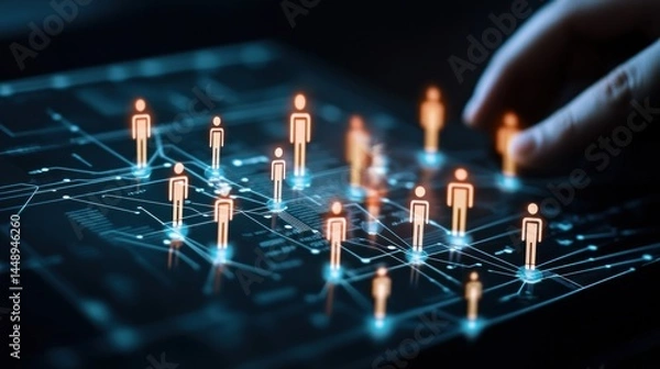 Fototapeta Digital network connection and technology