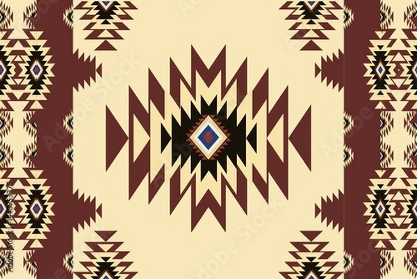 Fototapeta Native pattern american tribal indian ornament pattern geometric ethnic textile pattern navajo mexican fabric seamless Vector decoration fashion