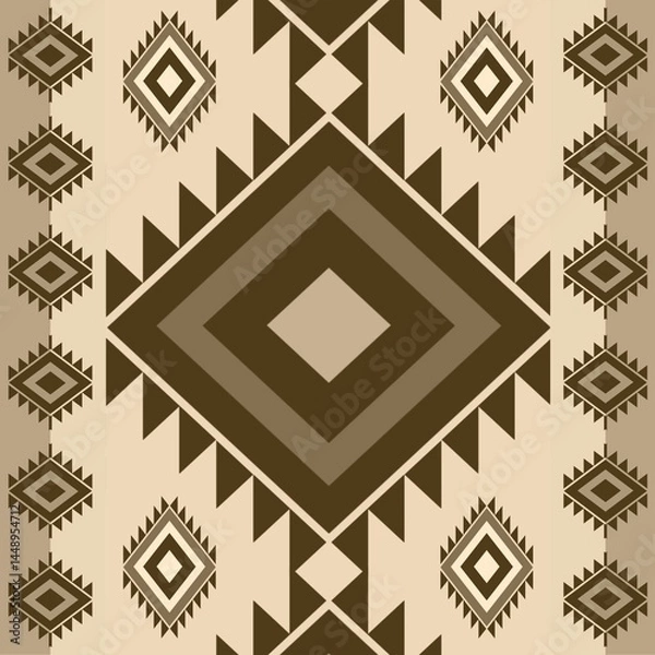 Fototapeta Native pattern american tribal indian ornament pattern geometric ethnic textile pattern navajo mexican fabric seamless Vector decoration fashion