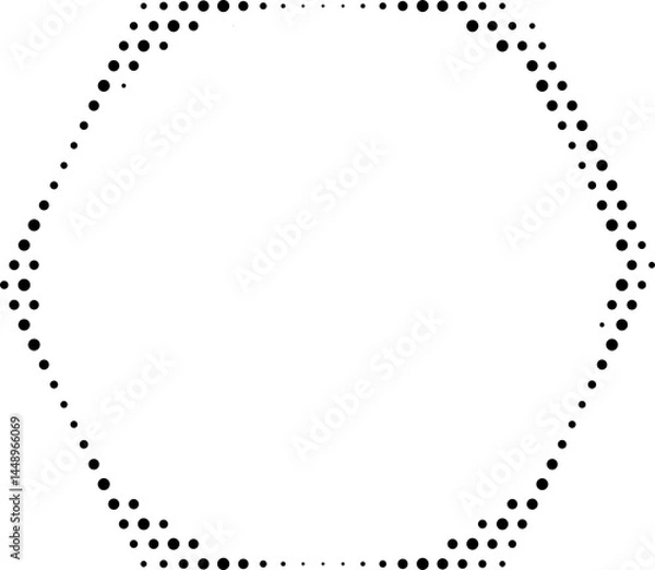 Fototapeta Hexagon symbol dotted shape vector icon for creative graphic design ui element in a pictogram illustration