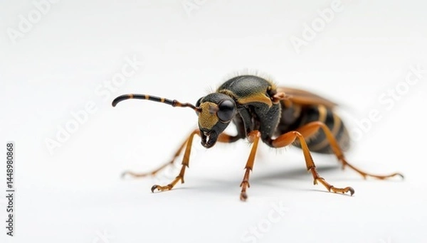 Fototapeta Close-up of a single insect on stark white background, fauna, entomology, pure