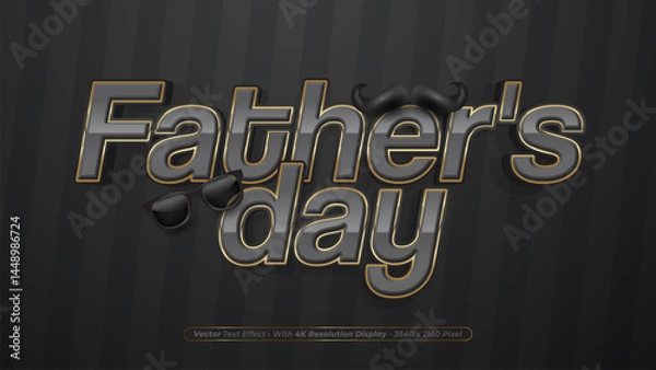 Fototapeta Father's day 3d text effect with an elegant style effect