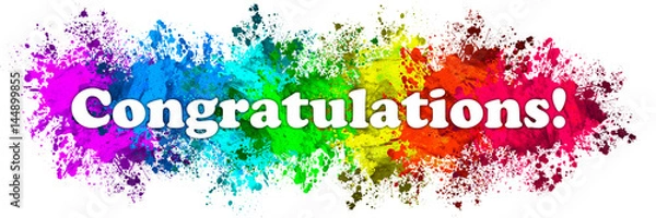 Obraz Paint Splatter Words - Gratulacje