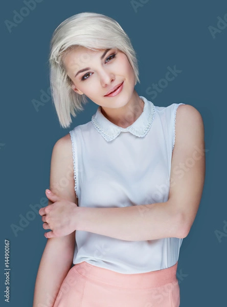 Obraz blond smiling woman