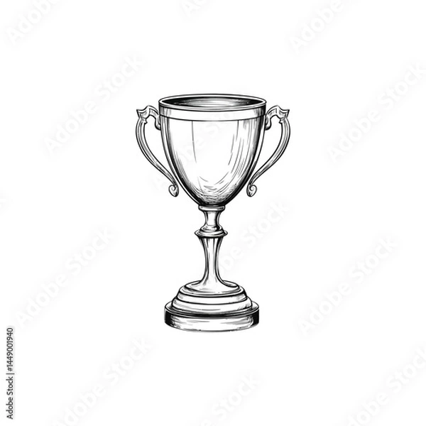 Fototapeta Isolated Detailed Line Art Trophy on Transparent Background