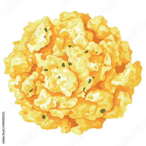 Obraz スクランブルエッグの水彩風イラスト　生成AI