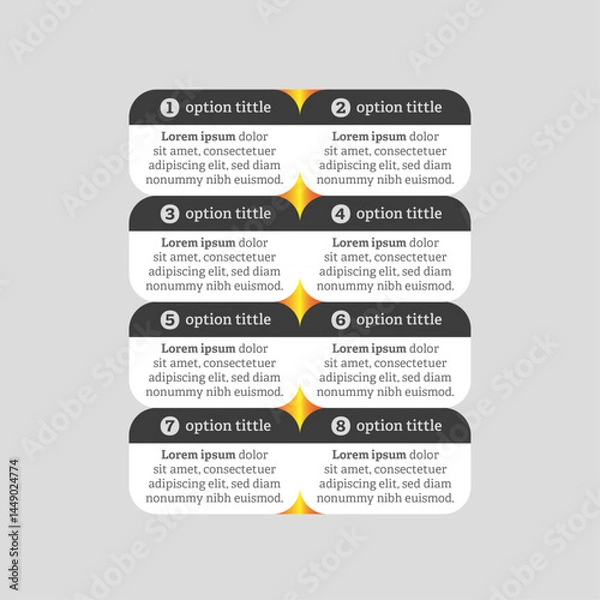 Fototapeta Infographic design with 8 options or steps. Infographics for business concept.